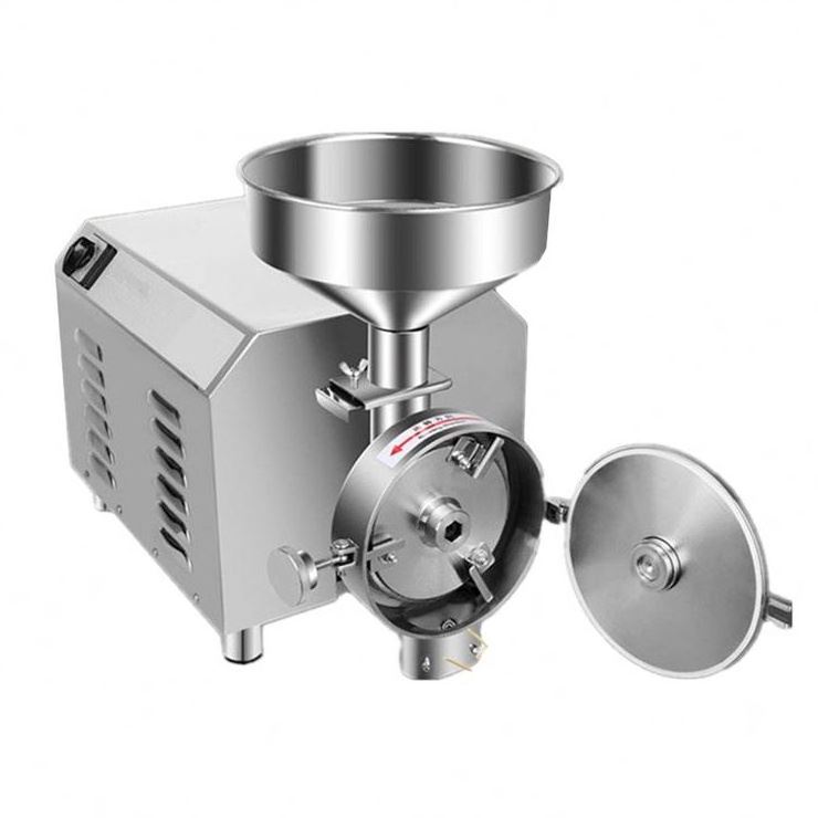 Food Grade Stainless Steel Powerful Electric Grinder Coffee Powder Making Machine Corn Grinding Machine