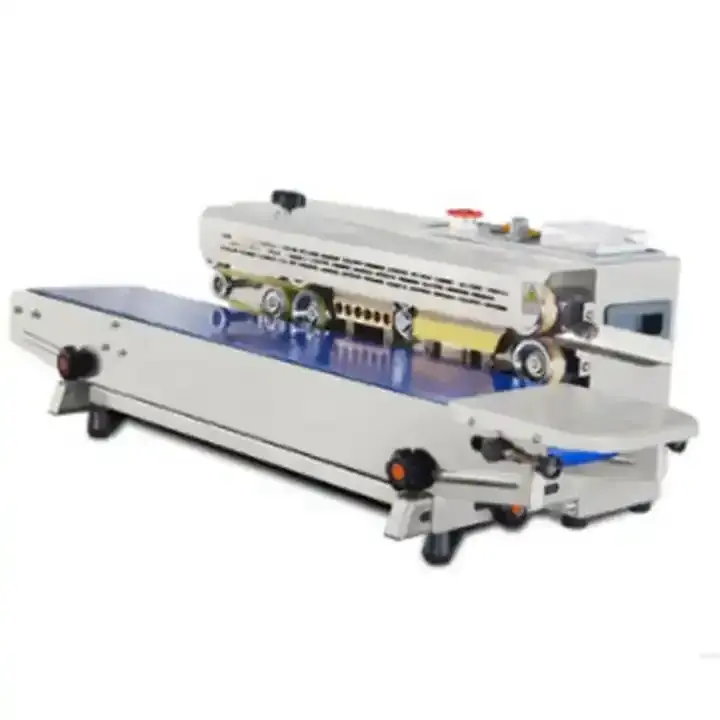 Semi-Automatic Continuous Horizontal Conveyor Aluminum Foil Plastic Bag Film Pouch Food Packaging Stainless Steel Sealer Machine