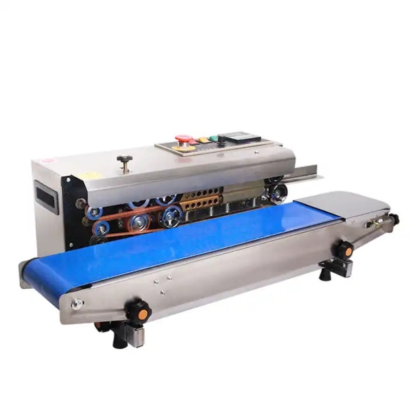 Semi-Automatic Continuous Horizontal Conveyor Aluminum Foil Plastic Bag Film Pouch Food Packaging Stainless Steel Sealer Machine