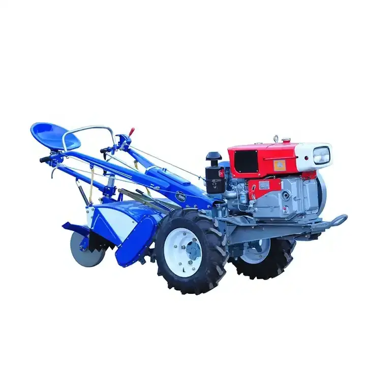 Agricultural Two Wheel Rotary Motor Equipment Wet Paddy Hand Walking Farm Tractor With Plow Diesel Tiller Cultivator