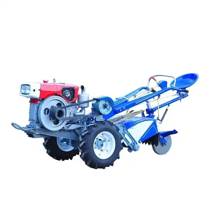 Agricultural Two Wheel Rotary Motor Equipment Wet Paddy Hand Walking Farm Tractor With Plow Diesel Tiller Cultivator