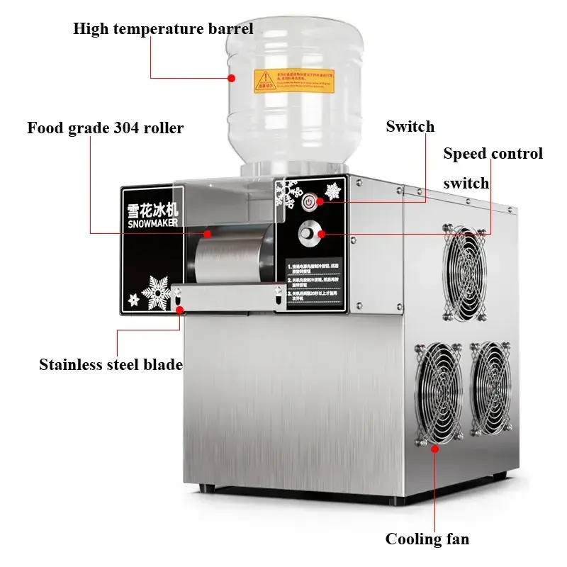 Commercial Stall Household 60KG/H Milk Snowflake Cream Fine Snow Ice Machine In Summer Automatic Snow Machine