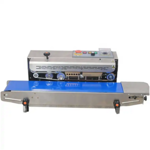 Semi-Automatic Continuous Horizontal Conveyor Aluminum Foil Plastic Bag Film Pouch Food Packaging Stainless Steel Sealer Machine