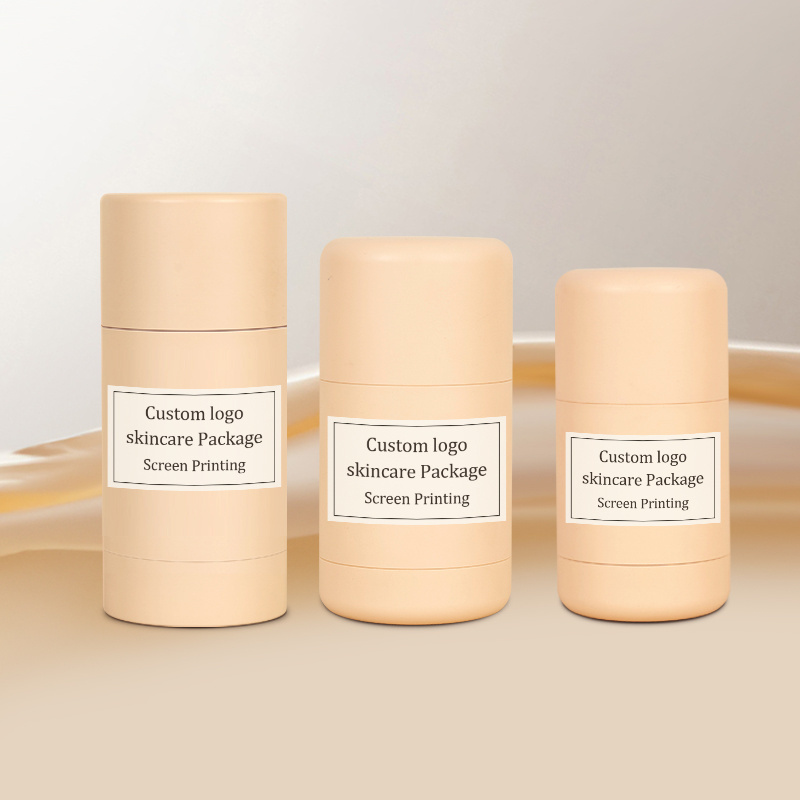 50ml 75ml Custom empty biodegradable wheat straw PCR twist up Deodorant Stick Antiperspirant Round tube Container