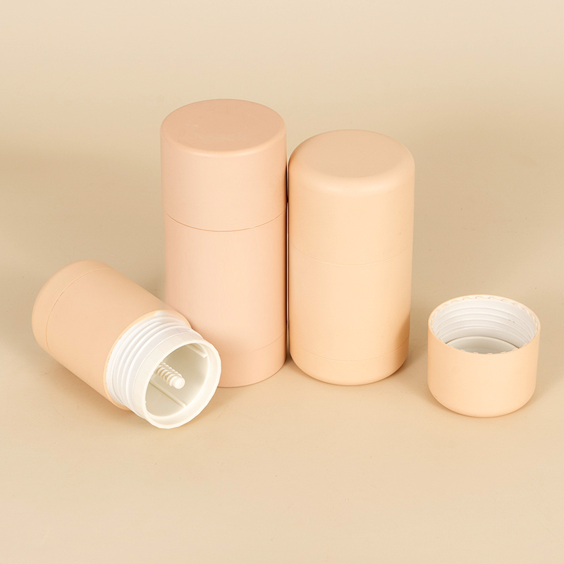 50ml 75ml Custom empty biodegradable wheat straw PCR twist up Deodorant Stick Antiperspirant Round tube Container