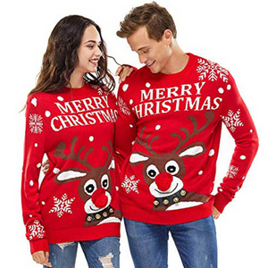 sweater manufacturer custom ugly christmas sweater jumpers crew neck  unisex jacquard ugly christmas sweaters for adults