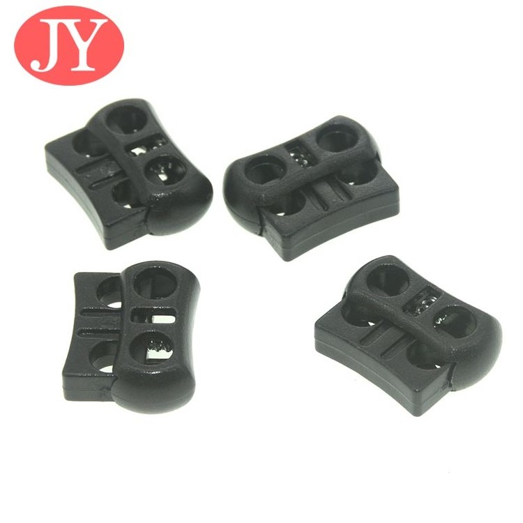 Plastic Black Spring Stoppers Barrel Toggles Elastic Cord Lock