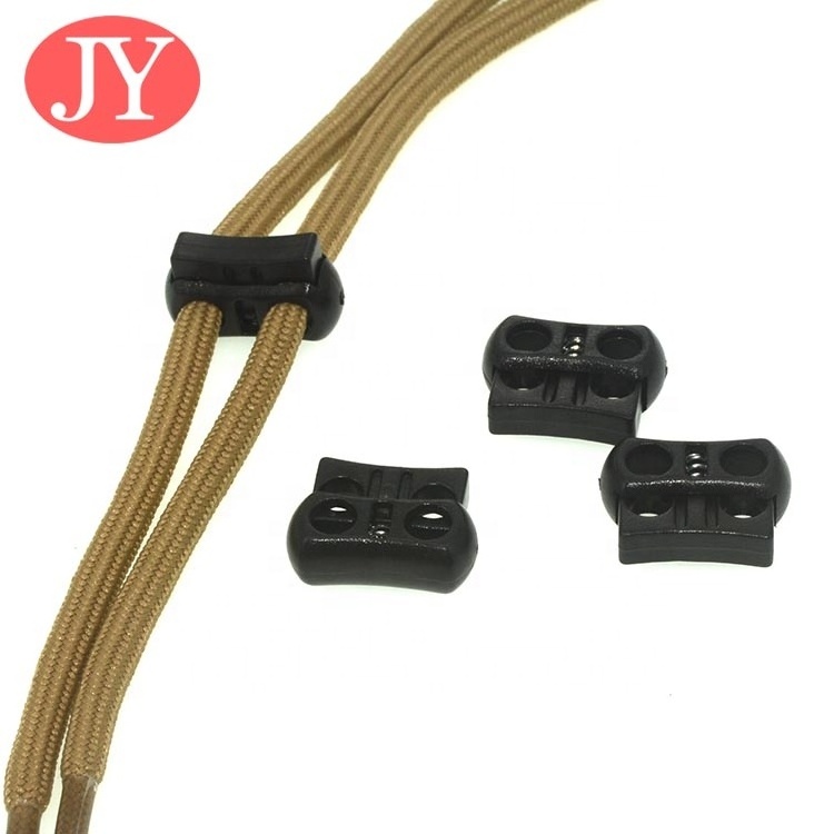 Plastic Black Spring Stoppers Barrel Toggles Elastic Cord Lock