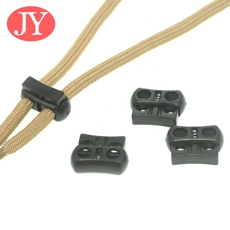 Plastic Black Spring Stoppers Barrel Toggles Elastic Cord Lock