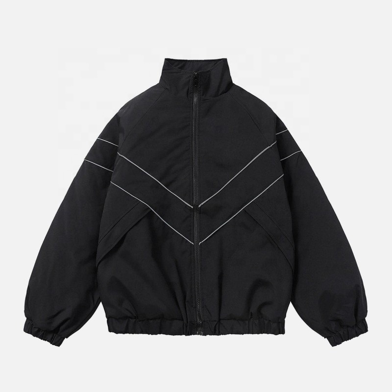 Customize Logo Print Reflective Windbreaker Jacket Fashion Street Wear Polyester Outwear Men's Jackets