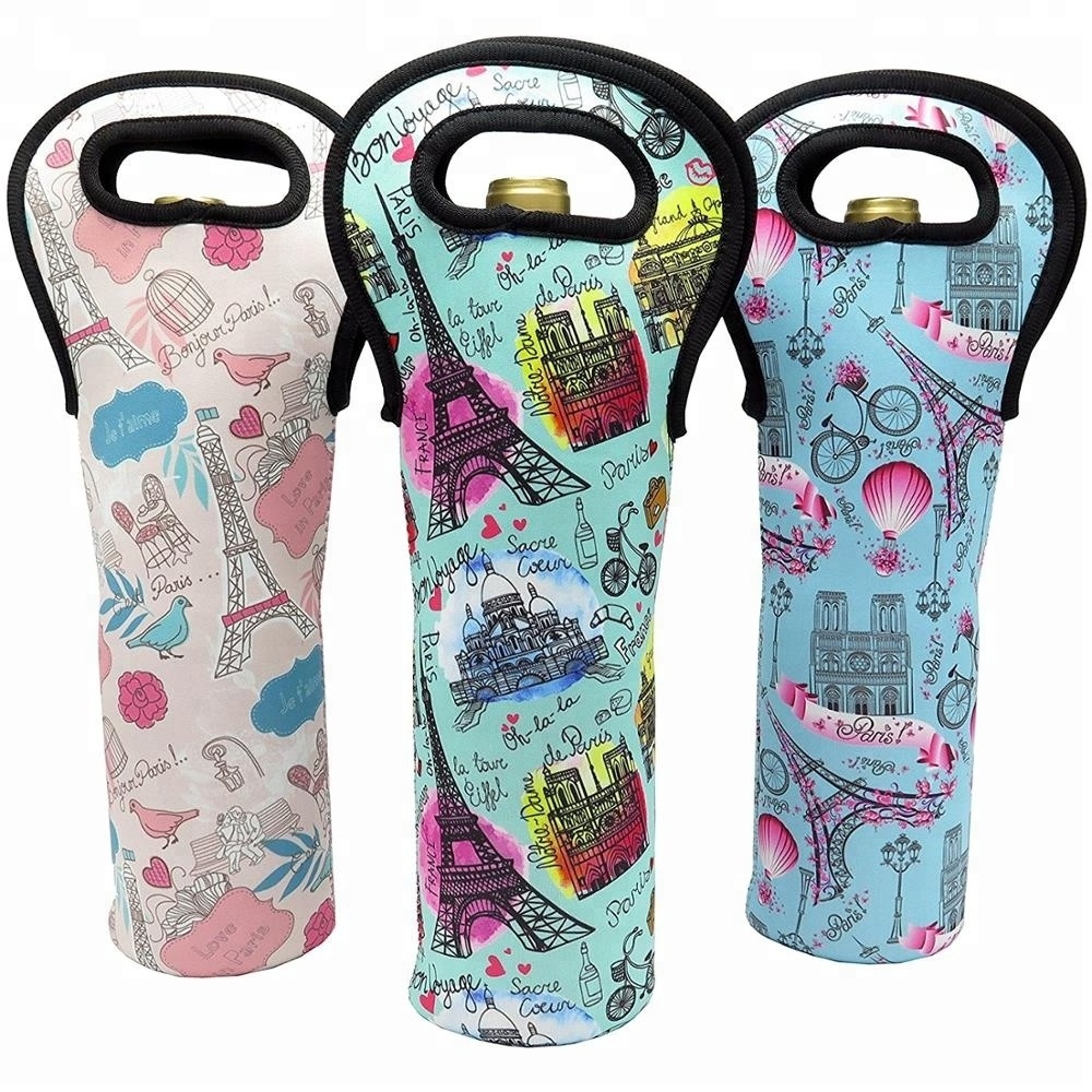 Wholesale cheap price neoprene wine bottle bag wine bottle cooler tote carrier bag neoprene