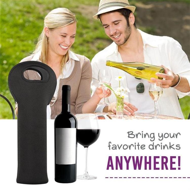 Wholesale cheap price neoprene wine bottle bag wine bottle cooler tote carrier bag neoprene