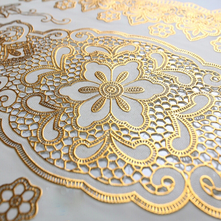 PVC gold silver 40*84cm placemats oval design summary