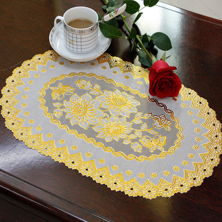 2023 new design 30*46cm oval vinyl lace placemats