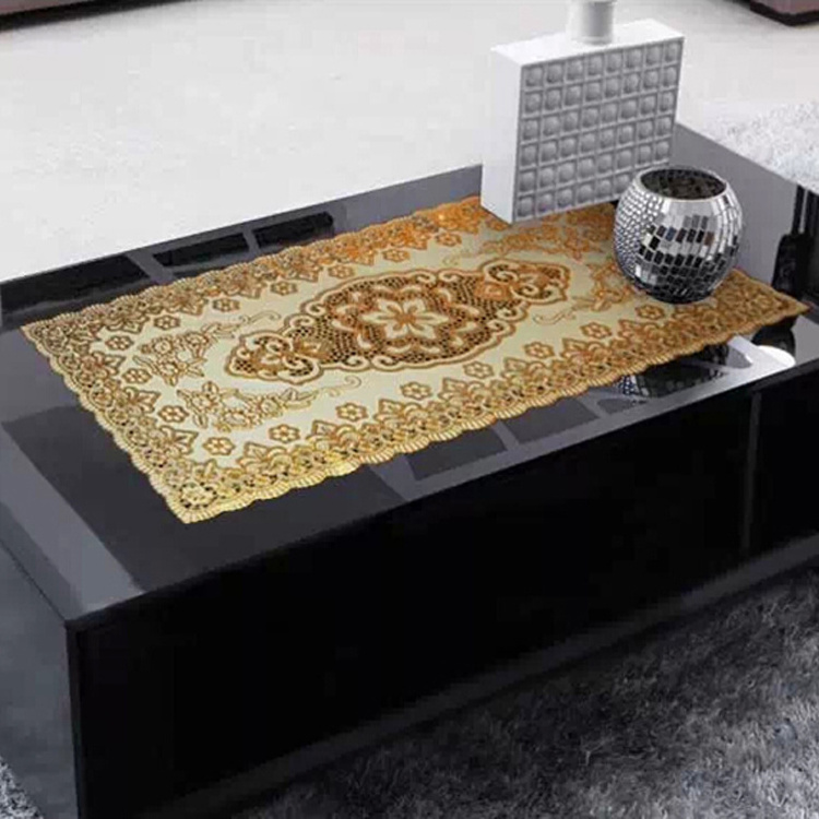 30*46cm golden placemat, thin plastic mat plastic placemat, table lace mat