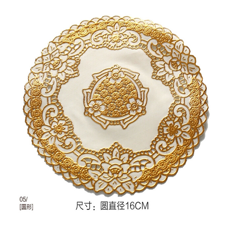 20*20cm square, 20cm round gold lace placemats design summary