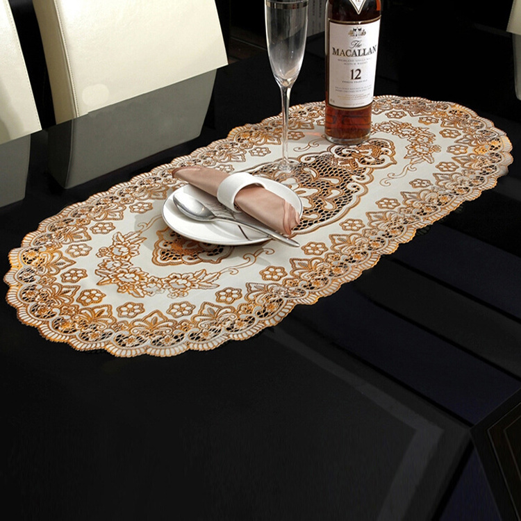 2023 new design 30*46cm oval vinyl lace placemats