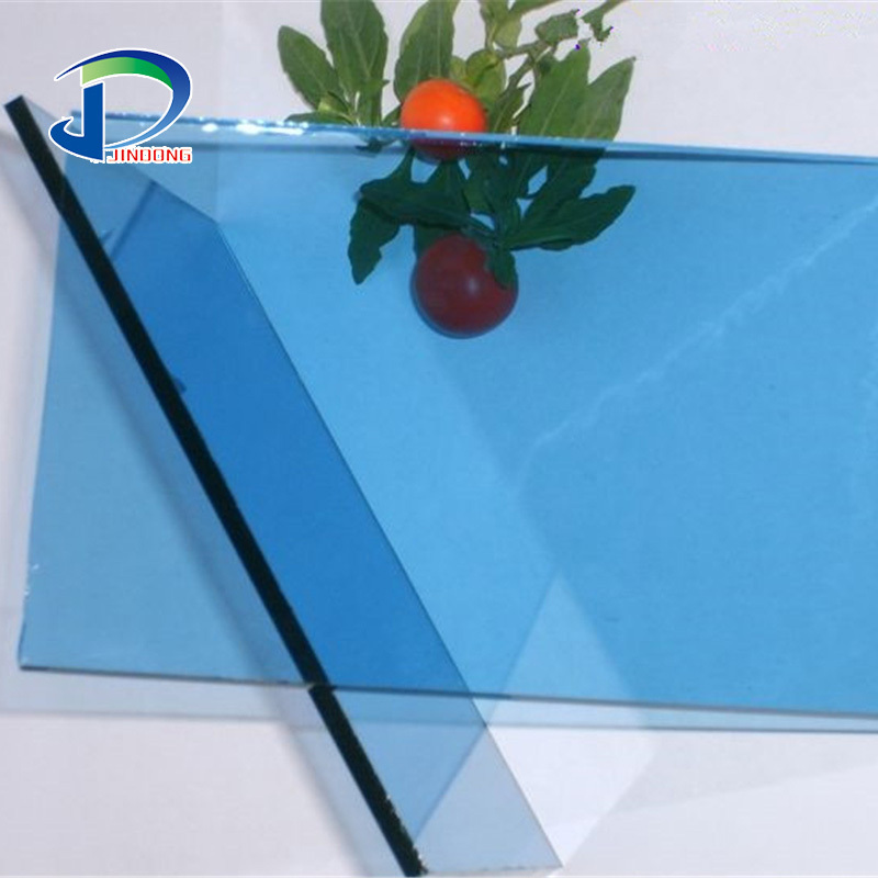 Professional manufacturer reflective colored glass 5mm reflective blue tinted tempered glass for windows