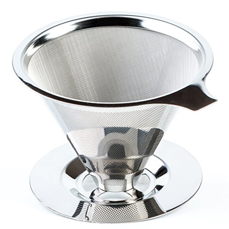 New Design Stainless Steel Etching Logo Disposable Drip Coffee Filter With Handle