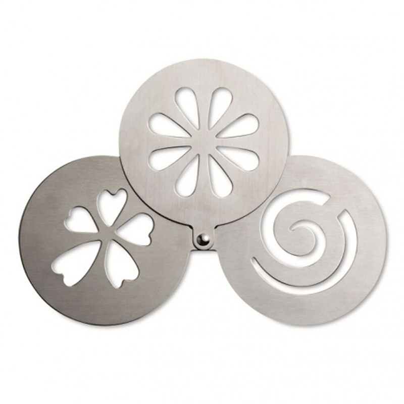 Hot selling Stainless Steel  Metal Flower Shape Stencil Mold for Cake Decorating Template Coffee Stencil in Amazon