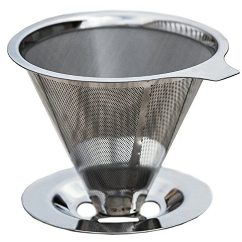 New Design Stainless Steel Etching Logo Disposable Drip Coffee Filter With Handle