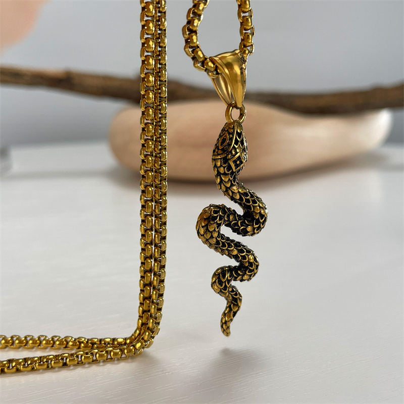 High Quality Bulk 18K Gold Plated Over Stainless Steel Snake Chain Necklace For Women Men