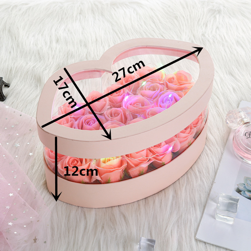 New Arrival Valentine's Day Kiss Lip Shape Paper Wedding Flower Packaging Gift Box Cardboard Rose Box With Clear Pvc Top