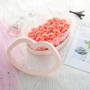 New Arrival Valentine's Day Kiss Lip Shape Paper Wedding Flower Packaging Gift Box Cardboard Rose Box With Clear Pvc Top