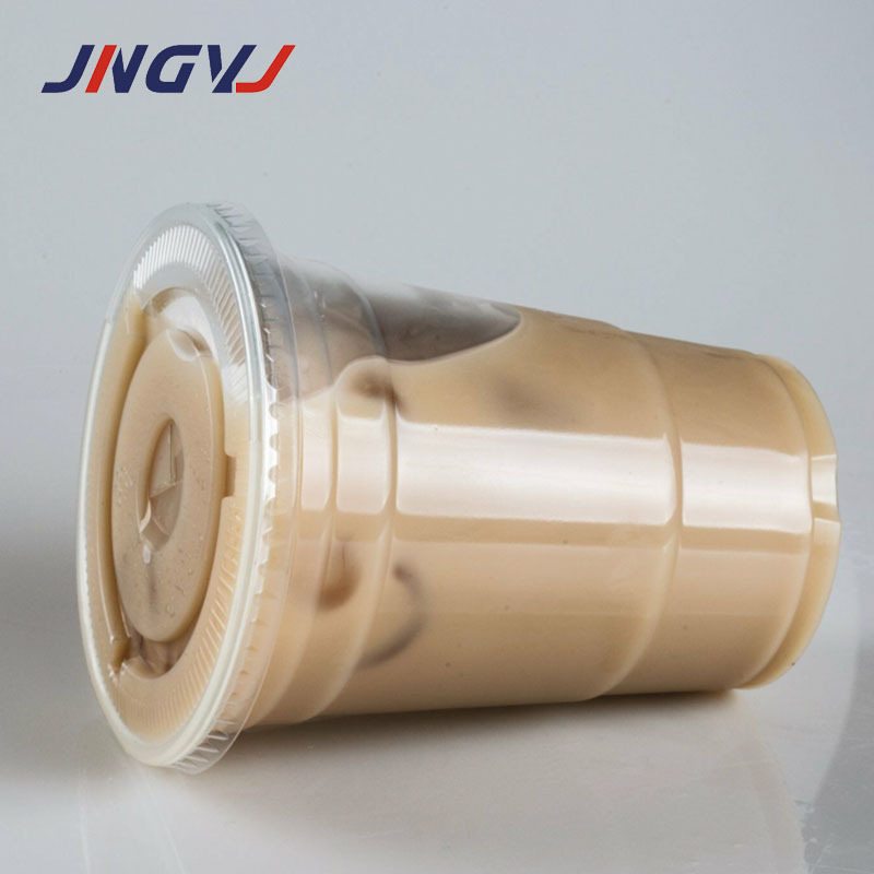 Disposable PET plastic lemonade cups cold coffee cups with lids and straw reusable cup with lid