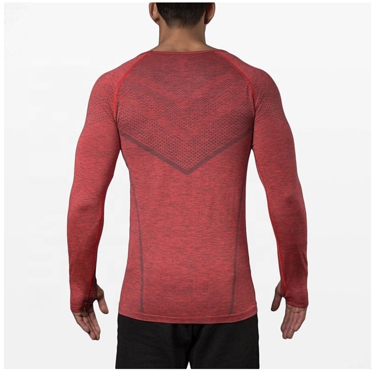 athletic apparel manufacturers sportswear Full Sleeve For Men Long Seamless T Shirt with thumb hole