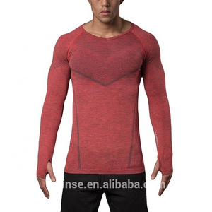 athletic apparel manufacturers sportswear Full Sleeve For Men Long Seamless T Shirt with thumb hole