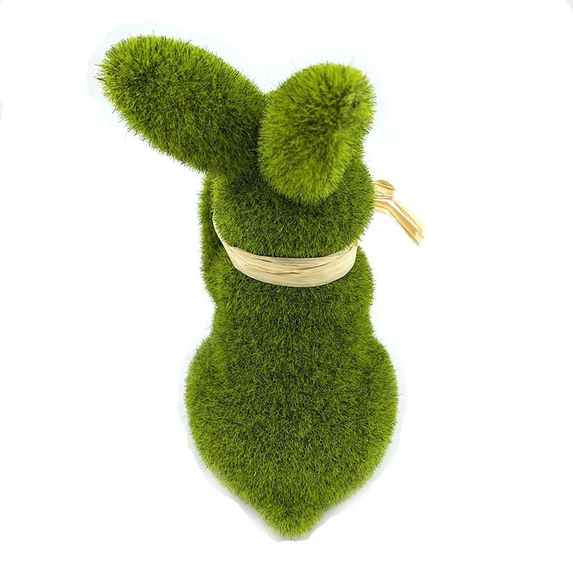 High Quality Easter Bunny Decoration Easter Grass Flocking Moss Rabbit Bunny for Easter Decoration