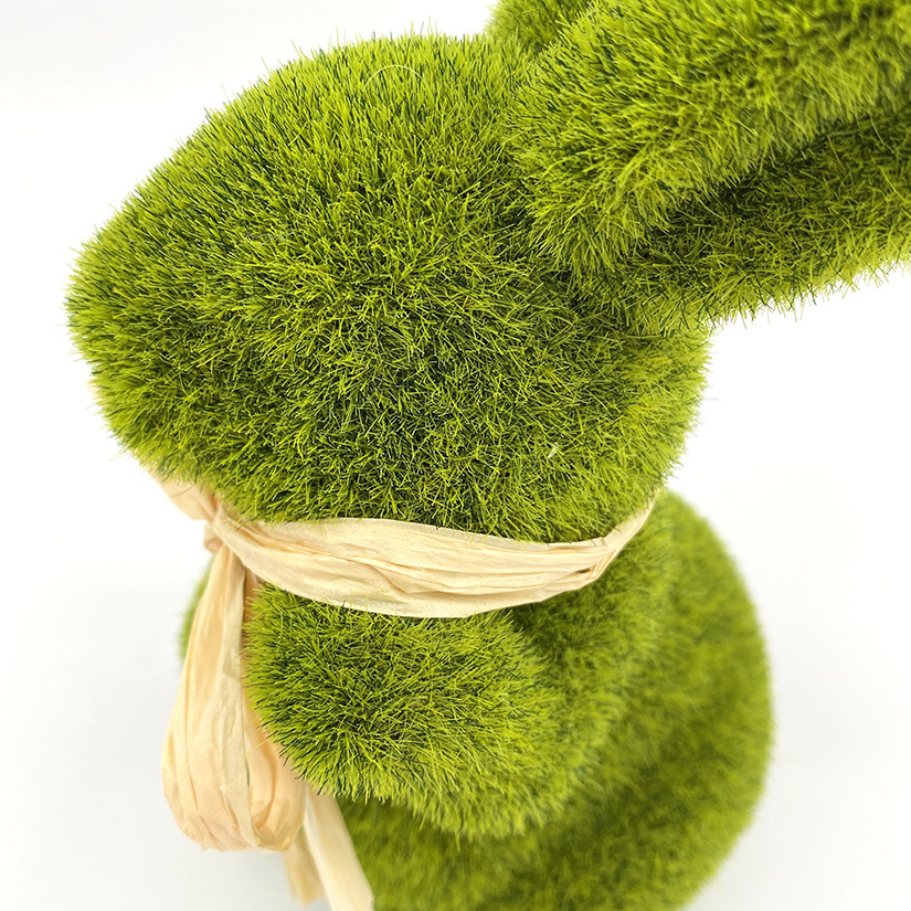 High Quality Easter Bunny Decoration Easter Grass Flocking Moss Rabbit Bunny for Easter Decoration