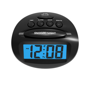 Sell Popular Things Black Desktop White Color Plastic Lcd Screen Backlight Digital Snooze Alarm Clock