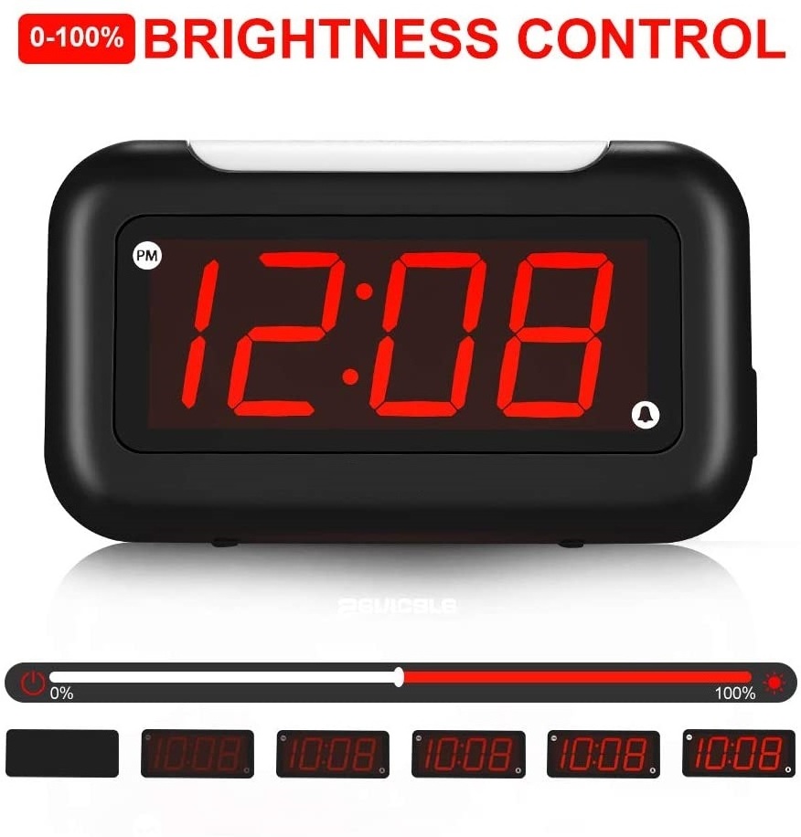 2023 New Hot Selling Big Lcd Display Alarm Table Clock With Usb Charge Connectors Alarm Clock