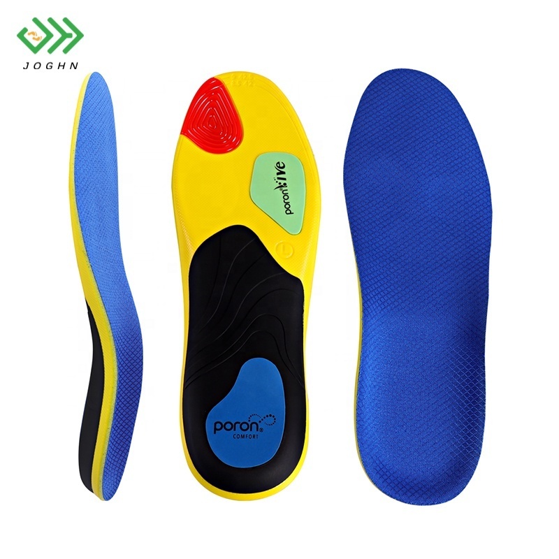 JOGHN 3cm Arch Flat Feet Fascitis Plantar Jump Elastic Shock Absorbing Sports Insoles For Basketball Sports & Comfort Insoles