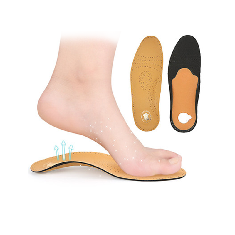 JOGHN leather Cushioned care flat foot arch support foot insoles men and women invisible sport non slip orthotic insole