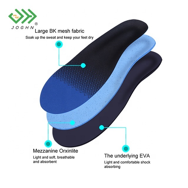 JOGHN Shoe Inserts Pu Sport Insole Arch Support Insole Memory Foam Foot Care Correction Flatfoot Orthopedic Corrective Insoles