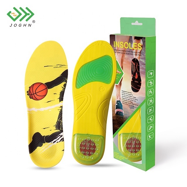 JOGHN Sports Shoes Men Shoe Cushion Plantillas Para Calzado Impact Absorption Shock Absorption Air Cell Basketball Insoles