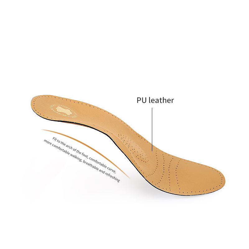 JOGHN leather Cushioned care flat foot arch support foot insoles men and women invisible sport non slip orthotic insole