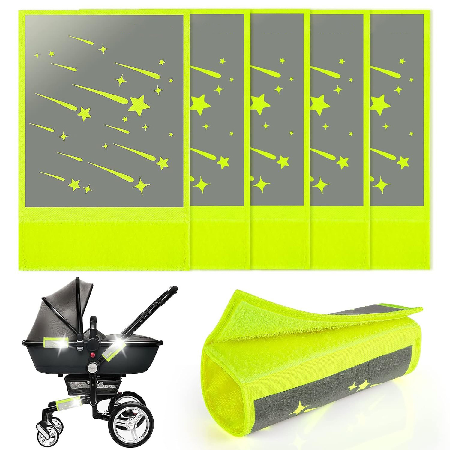 Strollers reflective bike stickers Night safety reflective warning sticker High visibility reflective stickers