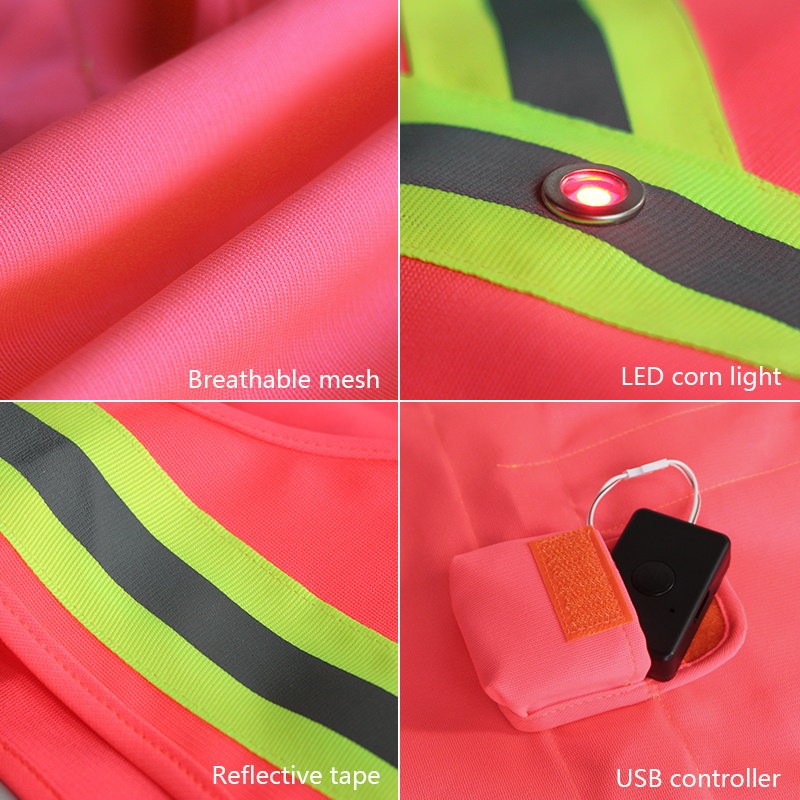 Reflective safety vest for kids Biking running led reflective vest Night High Light reflective vest safety