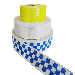 Factory Customized pvc reflective tape Blue square reflective material tape for clothing