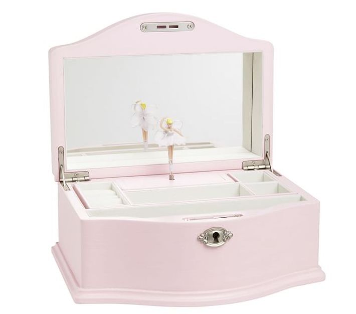 Luxury Princess White With Lock Key Girls Kids Gift Ballerina Custom Jewelry Box Music Box Musical Trinket Box