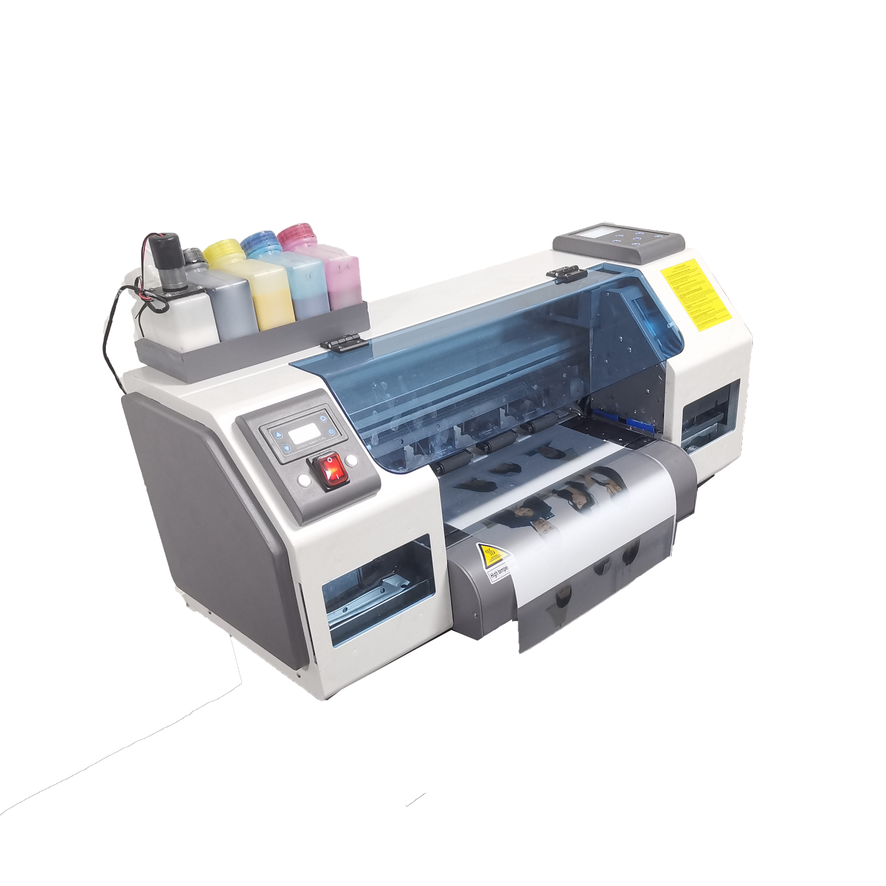 White Ink Dtf Printer with XP600 Printhead Plastisol Offset Heat Transfer Inkjet Printing Machine with Shaker and Dryer