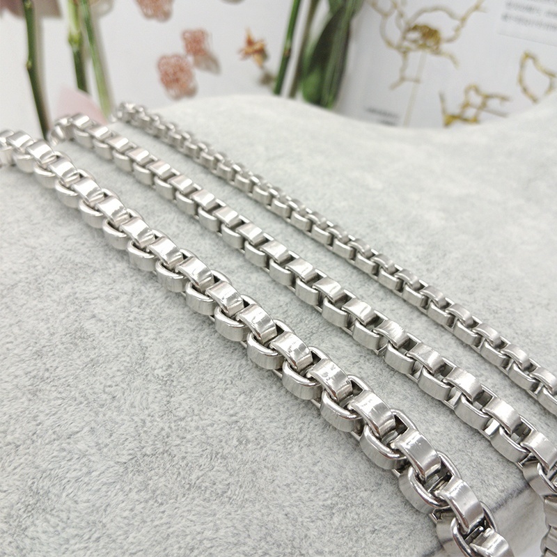 Bulk making diy chain necklace rolls square box mens stainless steel chain jewelry