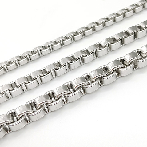 Bulk making diy chain necklace rolls square box mens stainless steel chain jewelry