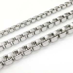 Bulk making diy chain necklace rolls square box mens stainless steel chain jewelry