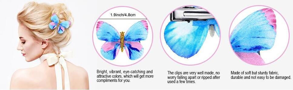 Wholesale kids hair accessories clips mini  plastic butterfly hair pins clips for girls metal barrette kids hair clips