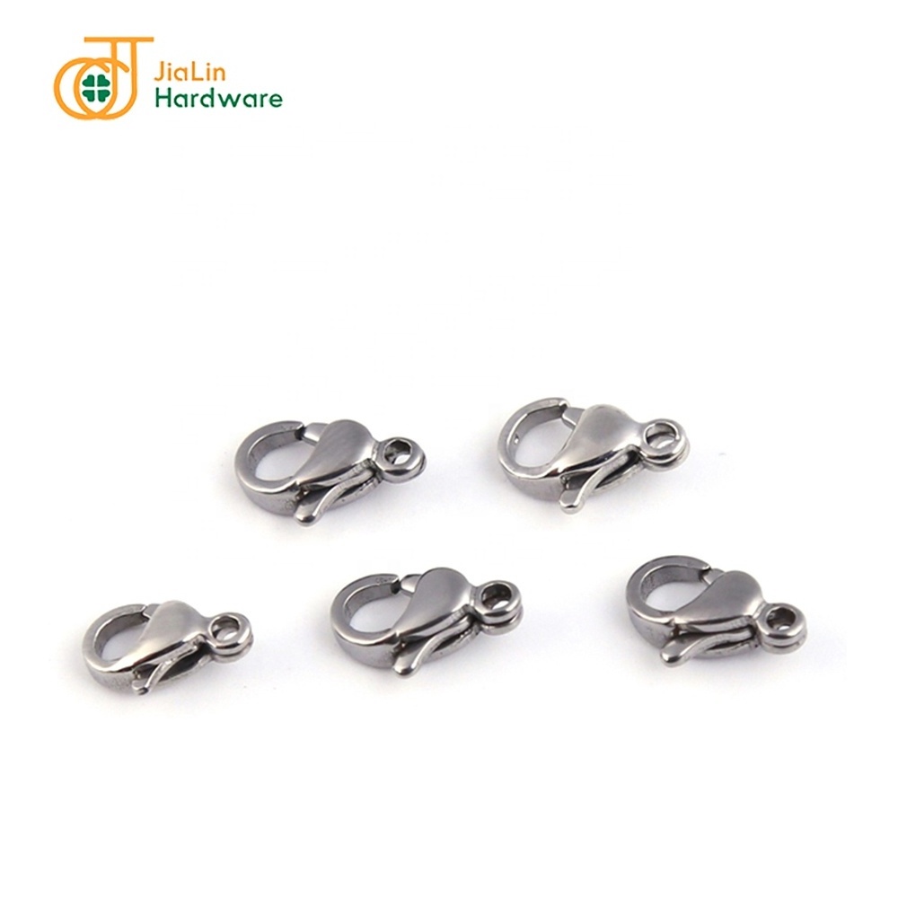 Custom jewelry components necklace bracelet connector 14mm stainless steel lobster clasp for jewelry making